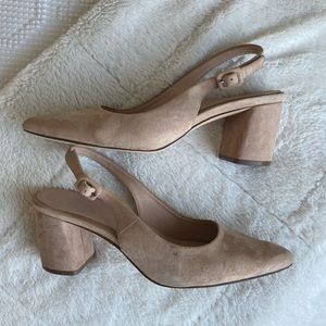 27 edit nude suede slingback block heels 3”